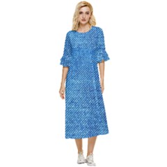 Denim Double Cuff Midi Dress by nateshop