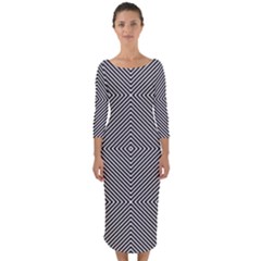 Diagonal Quarter Sleeve Midi Bodycon Dress by nateshop