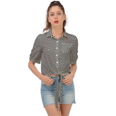 Diagonal Tie Front Shirt  by nateshop