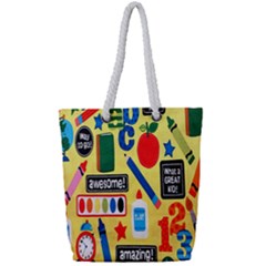 Fabric 1 Full Print Rope Handle Tote (small) by nateshop