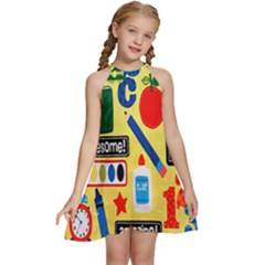 Fabric 1 Kids  Halter Collar Waist Tie Chiffon Dress by nateshop