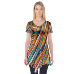 Fabric-2 Short Sleeve Tunic  by nateshop