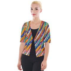 Fabric-2 Cropped Button Cardigan by nateshop