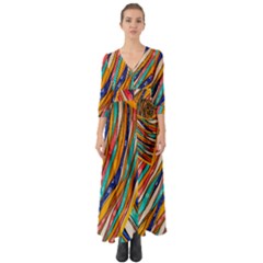 Fabric-2 Button Up Boho Maxi Dress