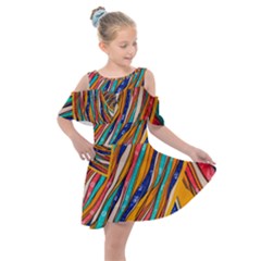 Fabric-2 Kids  Shoulder Cutout Chiffon Dress by nateshop