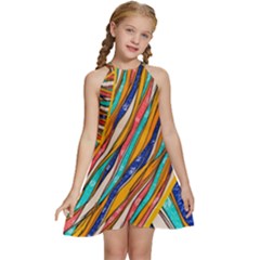 Fabric-2 Kids  Halter Collar Waist Tie Chiffon Dress by nateshop