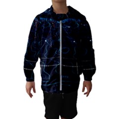 Earth Map Futuristic Globe Kids  Hooded Windbreaker