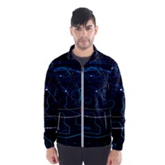 Earth Map Futuristic Globe Men s Windbreaker by danenraven