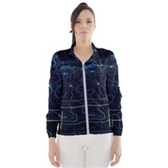 Earth Map Futuristic Globe Women s Windbreaker by danenraven