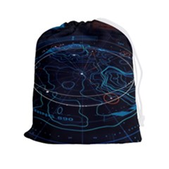 Earth Map Futuristic Globe Drawstring Pouch (2xl) by danenraven