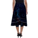 Earth Map Futuristic Globe Perfect Length Midi Skirt View2