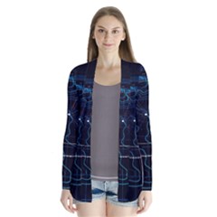 Earth Map Futuristic Globe Drape Collar Cardigan by danenraven