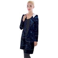 Earth Map Futuristic Globe Hooded Pocket Cardigan by danenraven