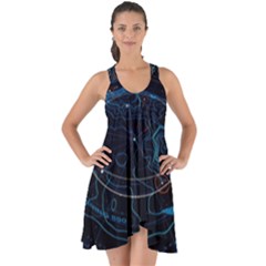 Earth Map Futuristic Globe Show Some Back Chiffon Dress by danenraven