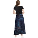 Earth Map Futuristic Globe Maxi Chiffon Skirt View2