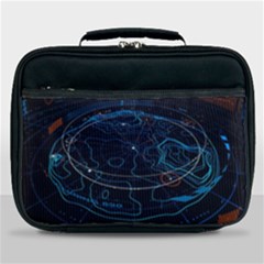 Earth Map Futuristic Globe Lunch Bag by danenraven