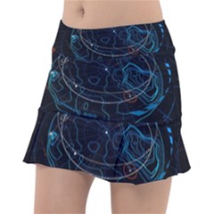 Earth Map Futuristic Globe Classic Tennis Skirt by danenraven