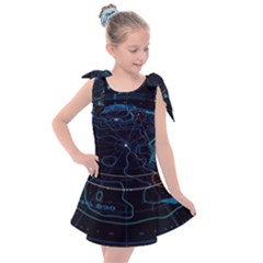 Earth Map Futuristic Globe Kids  Tie Up Tunic Dress by danenraven