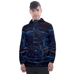 Earth Map Futuristic Globe Men s Front Pocket Pullover Windbreaker by danenraven