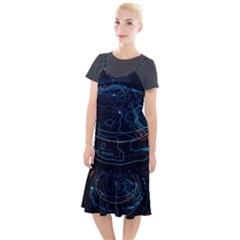 Earth Map Futuristic Globe Camis Fishtail Dress by danenraven