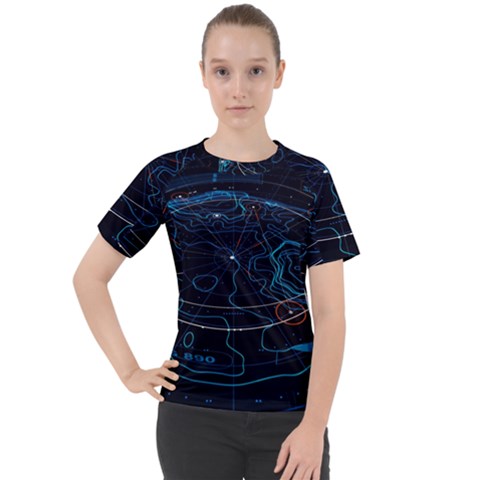 Earth Map Futuristic Globe Women s Sport Raglan Tee by danenraven