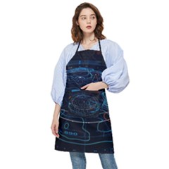 Earth Map Futuristic Globe Pocket Apron