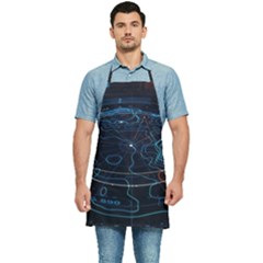 Earth Map Futuristic Globe Kitchen Apron by danenraven