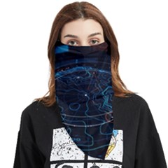 Earth Map Futuristic Globe Face Covering Bandana (triangle) by danenraven