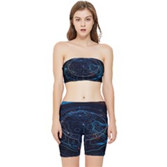 Earth Map Futuristic Globe Stretch Shorts And Tube Top Set by danenraven