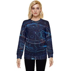 Earth Map Futuristic Globe Hidden Pocket Sweatshirt by danenraven