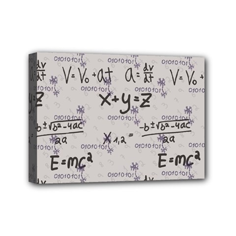 Pattern Wallpaper Math Formula Albert Einstein Mini Canvas 7  X 5  (stretched) by danenraven