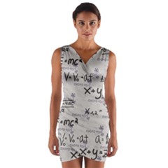 Pattern Wallpaper Math Formula Albert Einstein Wrap Front Bodycon Dress by danenraven