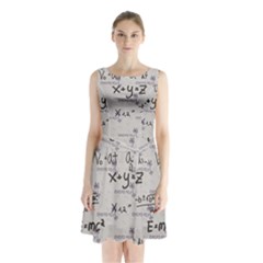 Pattern Wallpaper Math Formula Albert Einstein Sleeveless Waist Tie Chiffon Dress by danenraven