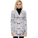 Pattern Wallpaper Math Formula Albert Einstein Button Up Hooded Coat  View1