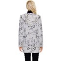 Pattern Wallpaper Math Formula Albert Einstein Button Up Hooded Coat  View2