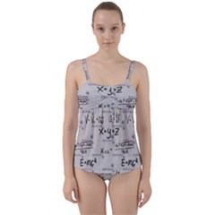 Pattern Wallpaper Math Formula Albert Einstein Twist Front Tankini Set by danenraven