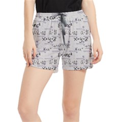 Pattern Wallpaper Math Formula Albert Einstein Women s Runner Shorts by danenraven