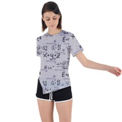 Pattern Wallpaper Math Formula Albert Einstein Asymmetrical Short Sleeve Sports Tee by danenraven