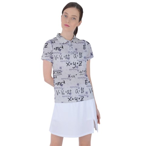 Pattern Wallpaper Math Formula Albert Einstein Women s Polo Tee by danenraven