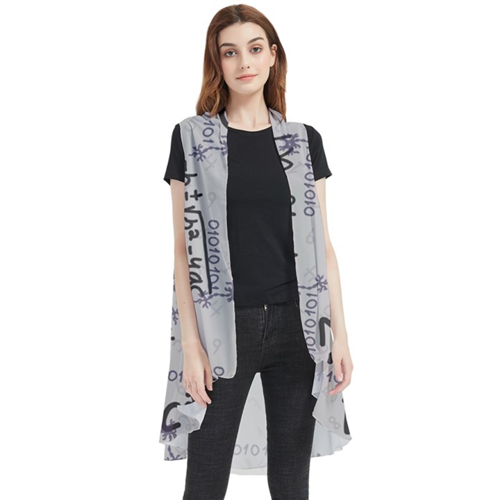 Pattern Wallpaper Math Formula Albert Einstein Sleeveless Chiffon Waistcoat Shirt