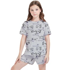 Pattern Wallpaper Math Formula Albert Einstein Kids  Tee And Sports Shorts Set by danenraven