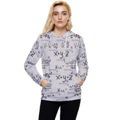 Pattern Wallpaper Math Formula Albert Einstein Women s Lightweight Drawstring Hoodie