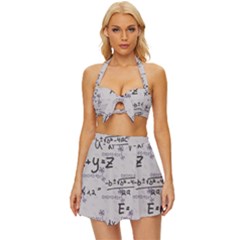 Pattern Wallpaper Math Formula Albert Einstein Vintage Style Bikini Top And Skirt Set  by danenraven