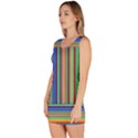 Abstract Stripe Pattern Rainbow Bodycon Dress View2