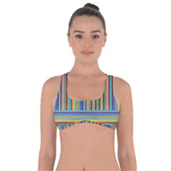 Abstract Stripe Pattern Rainbow Got No Strings Sports Bra by Wegoenart