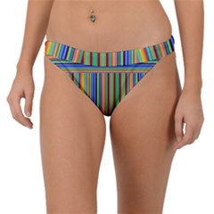 Abstract Stripe Pattern Rainbow Band Bikini Bottom by Wegoenart