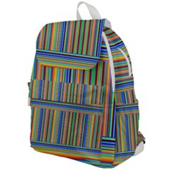 Abstract Stripe Pattern Rainbow Top Flap Backpack by Wegoenart