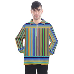 Abstract Stripe Pattern Rainbow Men s Half Zip Pullover by Wegoenart