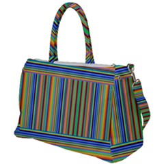 Abstract Stripe Pattern Rainbow Duffel Travel Bag by Wegoenart