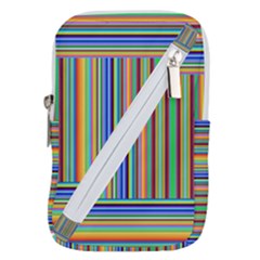 Abstract Stripe Pattern Rainbow Belt Pouch Bag (small) by Wegoenart